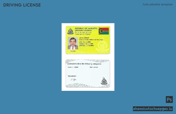 Beispielansicht des Führerscheins von Vanuatu